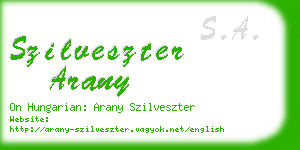szilveszter arany business card
